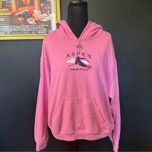 Women’s S Divided Pink Hoodie with Aspen Graphic